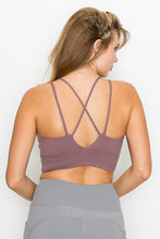 Load image into Gallery viewer, Cross Back Front Slit Sports Bra