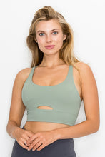 Load image into Gallery viewer, Cross Back Front Slit Sports Bra