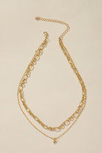 Load image into Gallery viewer, Two row mixed chain with dainty heart pendant