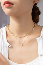 Load image into Gallery viewer, Two row mixed chain with dainty heart pendant