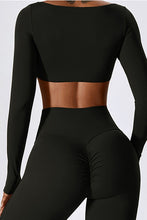 Load image into Gallery viewer, Nina long sleeves square collar cropped top