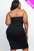 Load image into Gallery viewer, Plus Size Solid Strapless Tube Bodycon Midi Dress
