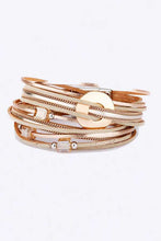 Load image into Gallery viewer, Metallic Double Wrap Leather Bracelet