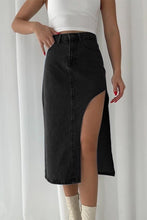 Load image into Gallery viewer, Rochelle thigh slit denim skirt