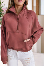 Load image into Gallery viewer, Sarah Collar Ribbed Thumbhole Sleeve Sweatshirt