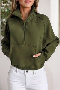 Sarah Collar Ribbed Thumbhole Sleeve Sweatshirt