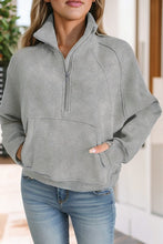 Load image into Gallery viewer, Sarah Collar Ribbed Thumbhole Sleeve Sweatshirt