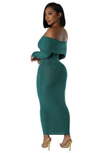 Load image into Gallery viewer, Caleb off the shoulder maxi dress