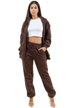 Load image into Gallery viewer, WOMEN FASHION ZIP SWEATSUITS PANT SET