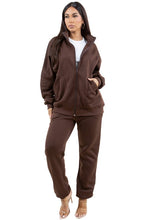 Load image into Gallery viewer, WOMEN FASHION ZIP SWEATSUITS PANT SET