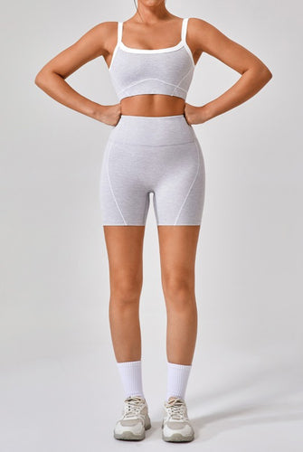 Spaghetti strap sports bra and shorts set