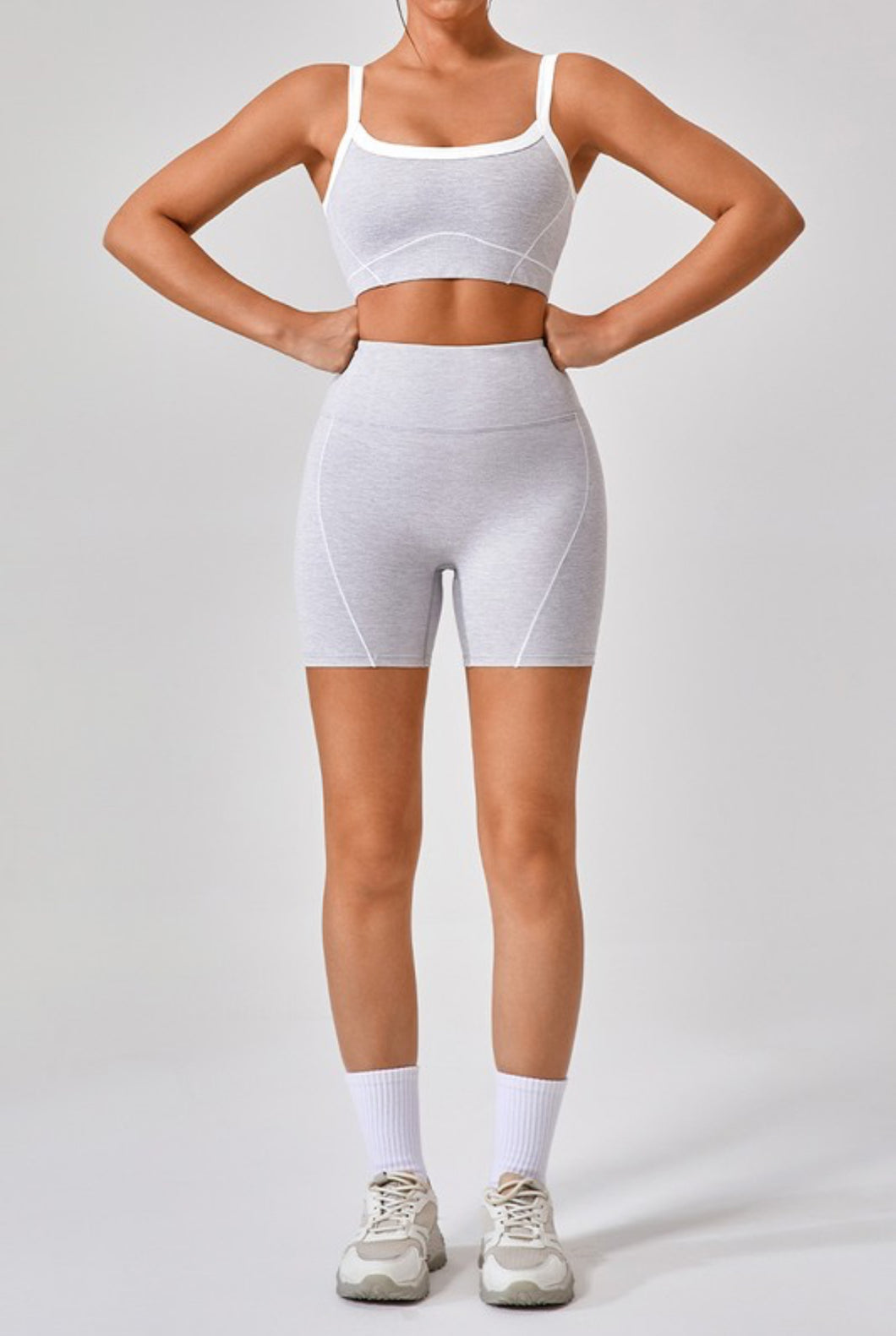 Spaghetti strap sports bra and shorts set